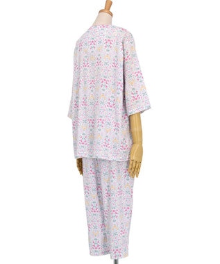 Wing パジャマ 綿100%(本体) 楊柳素材 高島ちぢみ（Ｒ） 7分袖 長袖 8分丈 レディース EP8043 ウイング／ワコール ピンク