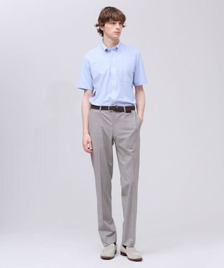 J.PRESS MEN 【吸水速乾 / 抗菌防臭 / 遮熱 / 防シワ】【J.PRESS OXFORD JERSEY】カノコインレイ半袖 シャツ / B.D. サックスブルー系