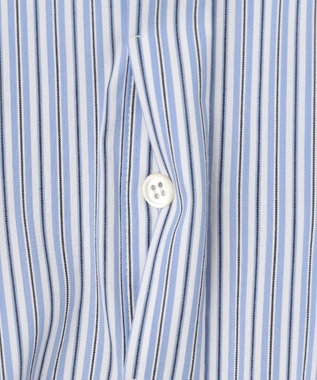 組曲 L 【WEB限定】コンパクトシャーティング ペプラムブラウス ブルーストライプ系1