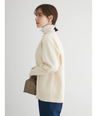 Green Parks かるい クルーネックカーディガン Off White