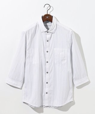 JOSEPH ABBOUD 【キングサイズ・2WAY/】ライトリバーシブルストライプシャツ ホワイト系1