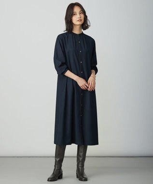 J.PRESS LADIES S ギャバストレッチ ワンピース ネイビー系