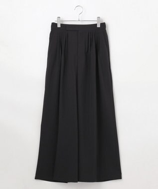 #Newans 【洗濯機可能/ストレッチ】ベリーワイドパンツ ブラック