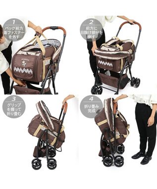 PET PARADISE スヌーピー ３ＷＡＹ ハンドフル ペットカート 《ブラウン》 10kgまで対応 茶