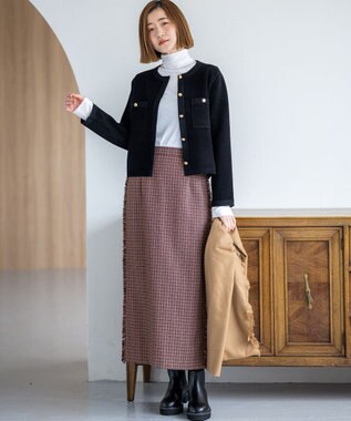 23区 L 【SLOW/一部店舗限定】シアーフライス タートルネック カットソー ホワイト系