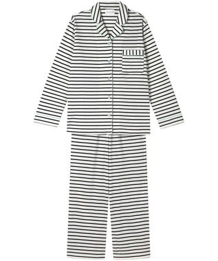 une nana cool 【綿混】ポンチボーダーパジャマ アイボリー