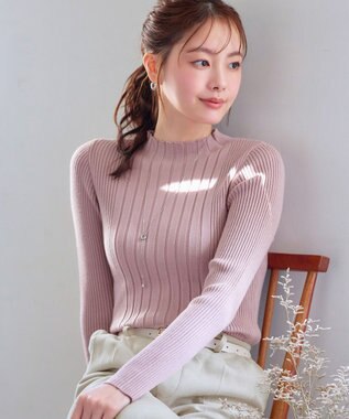 Tiaclasse 【新色追加・洗える】ランダムリブニットプルオーバー ピンクA