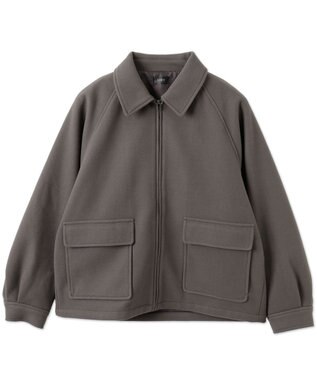 WEGO 【ユニセックス着用ITEM】メルトンショートZIPブルゾン ダークグレー