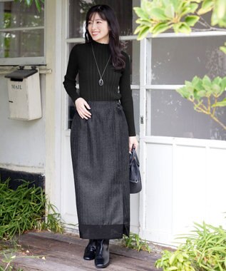 Tiaclasse 【新色追加・洗える】ランダムリブニットプルオーバー ブラックA