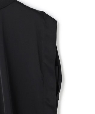 uncrave ライトダブルサテン タックブラウス ブラック