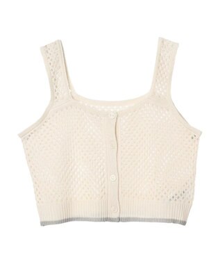 CRAFT STANDARD BOUTIQUE 配色メッシュニットビスチェ Ivory
