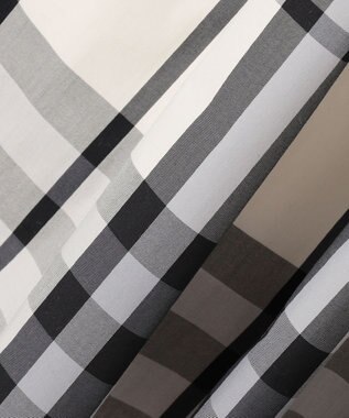 ANY 【ウエストゴム】タックギャザースカート ブラックチェック