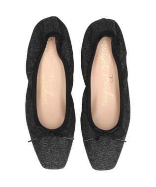 Bridget Birkin ＜抗菌消臭＞【Bridget Birkin】スクエアデイリーバレエシューズ ブラック雑材