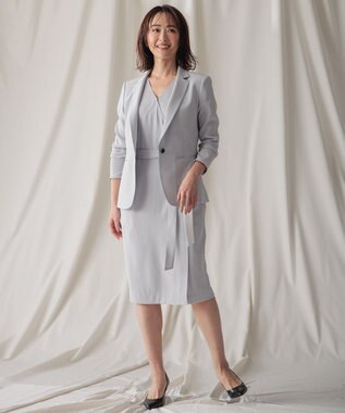 BEIGE， 【WEB＆一部店舗限定・L-size】CINDY / ラップドレス Ice blue × White