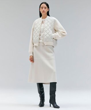 BEIGE， LEMOORE / ウールリバーAラインスカート Bone