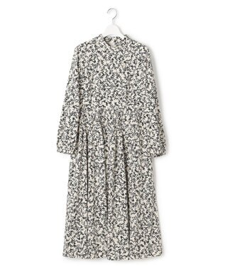 23区 【洗える】シャドーリーフプリント ワンピース アイボリープリント