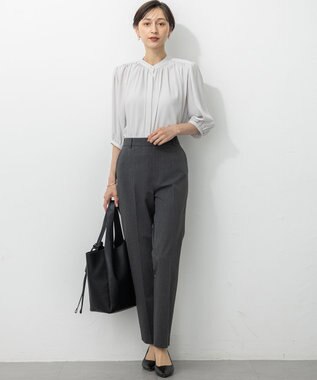 23区 L 【撥水加工/洗える】ドライ2WAYストレッチ テーパード パンツ グレー系