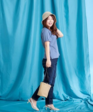 Tiaclasse L 【洗える・ストレッチ】デニムパンツ ネイビー