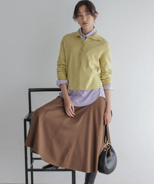 組曲 【前後着用可 / 加藤ローサさん着用】スムースストレッチタートル ニット イエロー系