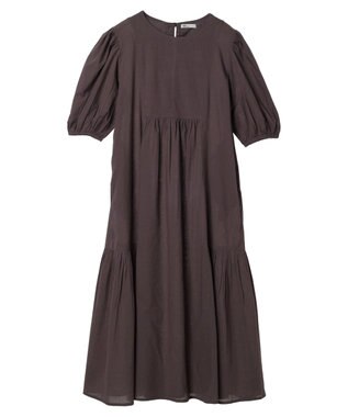 CRAFT STANDARD BOUTIQUE インド綿パフスリーブギャザーワンピース Purple