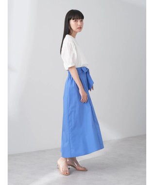 earth music&ecology ウエストリボンヘムスカート Blue