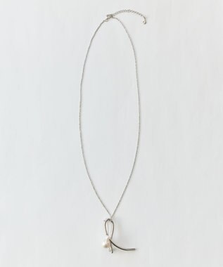 Phoebe 2wayクロスメタルパールブローチネックレス　シルバー シルバー