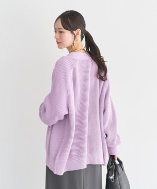 earth music&ecology アゼトッパーカーディガン Lilac