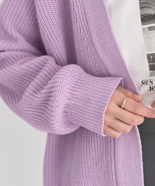 earth music&ecology アゼトッパーカーディガン Lilac