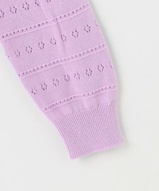 組曲 KIDS 【150-160㎝】フラワーアイレット カーディガン ラベンダー系