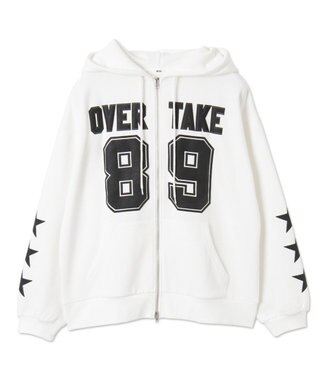 WEGO ナンバリング裏起毛BIGジップパーカー ホワイト