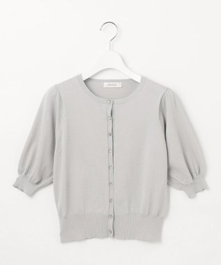 Feroux 【接触冷感・UVカット】ハーフスリーブ カーディガン スカイブルー系