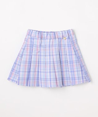 ANY KIDS チェックプリーツスカパン サックスブルー