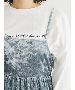 Green Parks ・ＥＬＥＮＣＡＲＥ　ＤＵＥクラッシュベロアキャミチュニック Gray