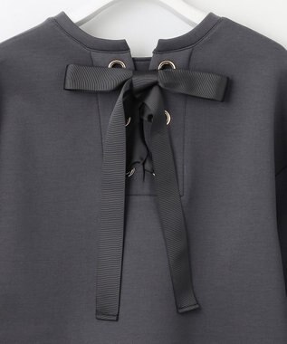 Feroux 【洗える・セットアイテム】バックリボンダンボール セットアップ グレー系