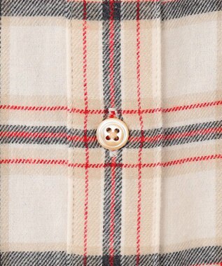 J.PRESS LADIES L コットン 起毛 タータンチェック シャツ アイボリーチェック系
