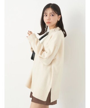 earth music&ecology ＦＬＵＦＦＹハイネックチュニック Ivory