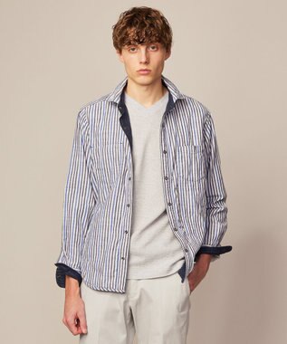 JOSEPH ABBOUD 【キングサイズ・2WAY】リバーシブル シャツ ネイビー系