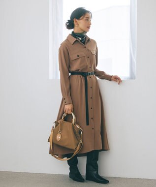 TOPKAPI 【TREASURE TOPKAPI】】ストライプハンドル ナイロン 2way ミニ トートバッグ キャメル