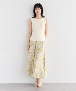 YECCA VECCA 2wayスクエアノースリーブニット Ivory