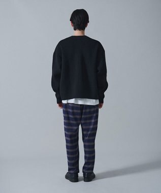 WEGO チェックテーパードスラックス ブルーチェック1