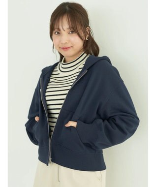 earth music&ecology 裏毛ＺＩＰパーカー Navy