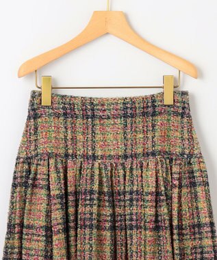 組曲 L ギミックチェックツイードスカート イエローミックス系5