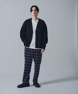 WEGO チェックテーパードスラックス ブルーチェック1