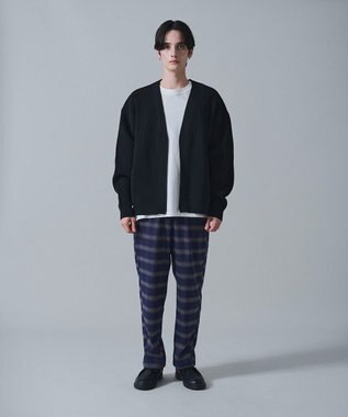 WEGO チェックテーパードスラックス ブルーチェック1