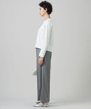 ICB 【洗える】Ｔ/Wブロード ワイドストレートパンツ ライトグレー系
