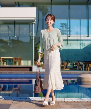 Tiaclasse クロシェ編みトートバッグ ブラウン