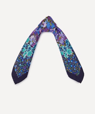 LIBERTY. フローラル メドレー シルクツイル スカーフ 45 パープル