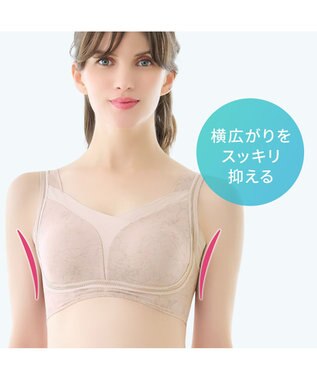 BRADELIS New York 【Yukine inc. 】ゆきねえモアソフト快適ホールドブラ24  接触冷感 ノンワイヤーでラクに補正 ブラジャー YH124201 クリームベージュ