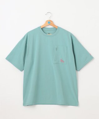 SHARE PARK MENS 【UVカット・吸水速乾・ストレッチ・軽量 】バックプリントポケットTシャツ（L・XLサイズ） サックスブルー系