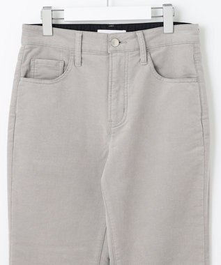 自由区 【洗える】リブレスコール ストレートパンツ ライトグレー系